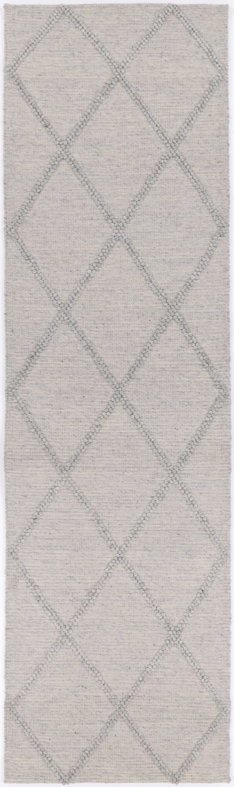 Goa Diamond Braided Grey Rug Hallway Runner