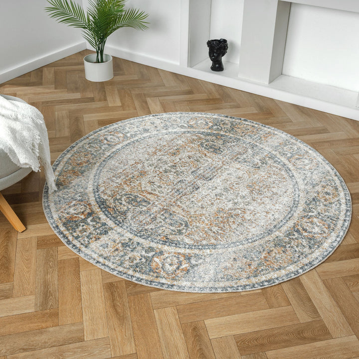 Easy 364 Coral  Washable Round Rug