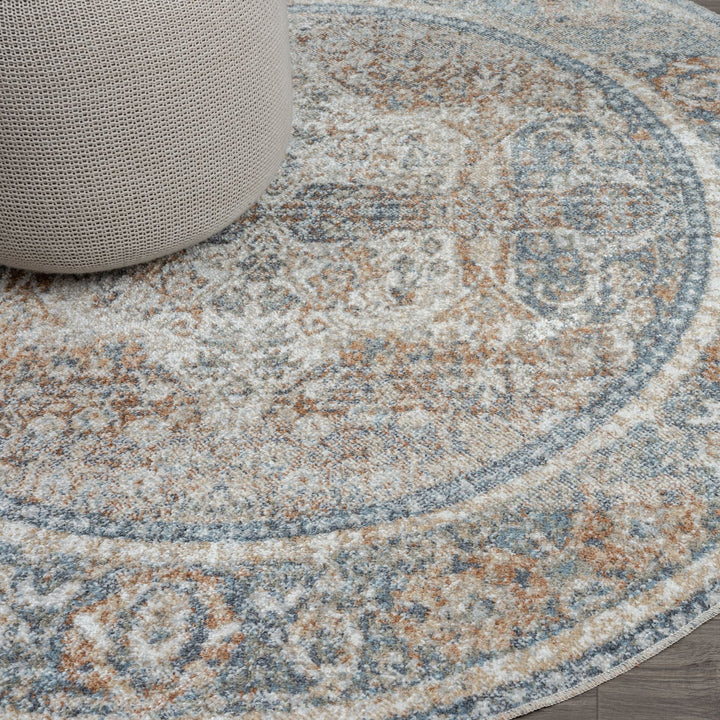 Easy 364 Coral  Washable Round Rug