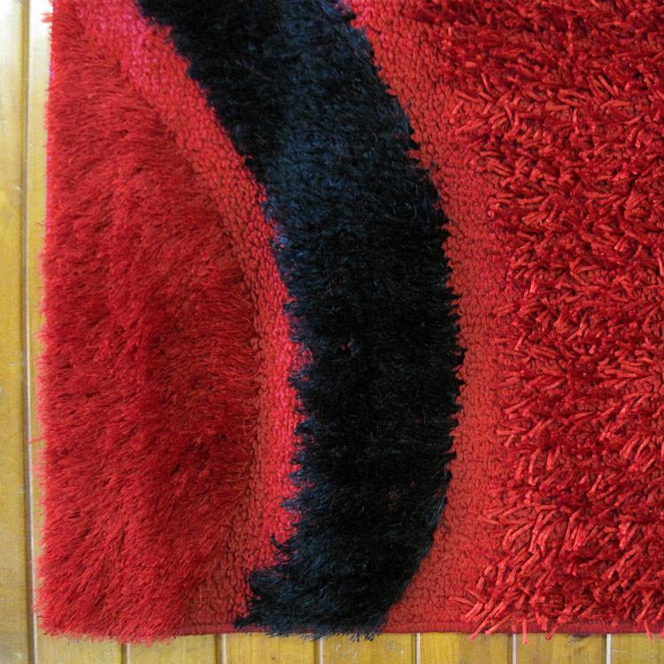 Luxury Shaggy 1204 Red Hallway Runner