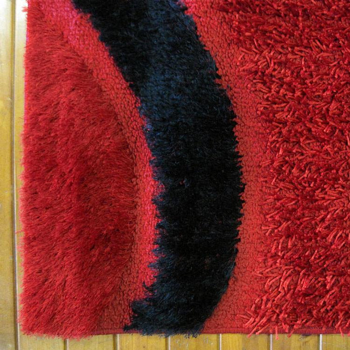 Luxury Shaggy 1204 Red Hallway Runner