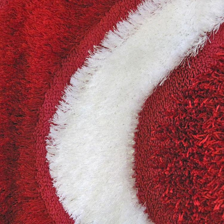 Luxury Shaggy 1204 Red Hallway Runner