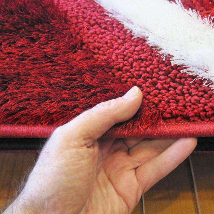 Luxury Shaggy 1204 Red Hallway Runner