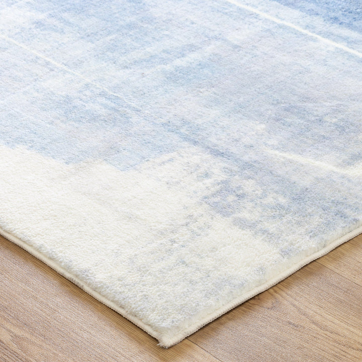 Cloud Abstract Blue Washable Rug