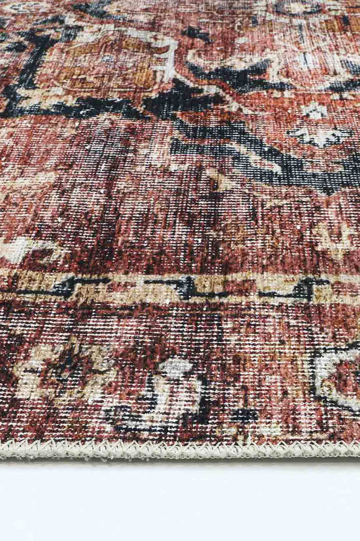 Vintage Crown Waterproof Red Oriental Rug