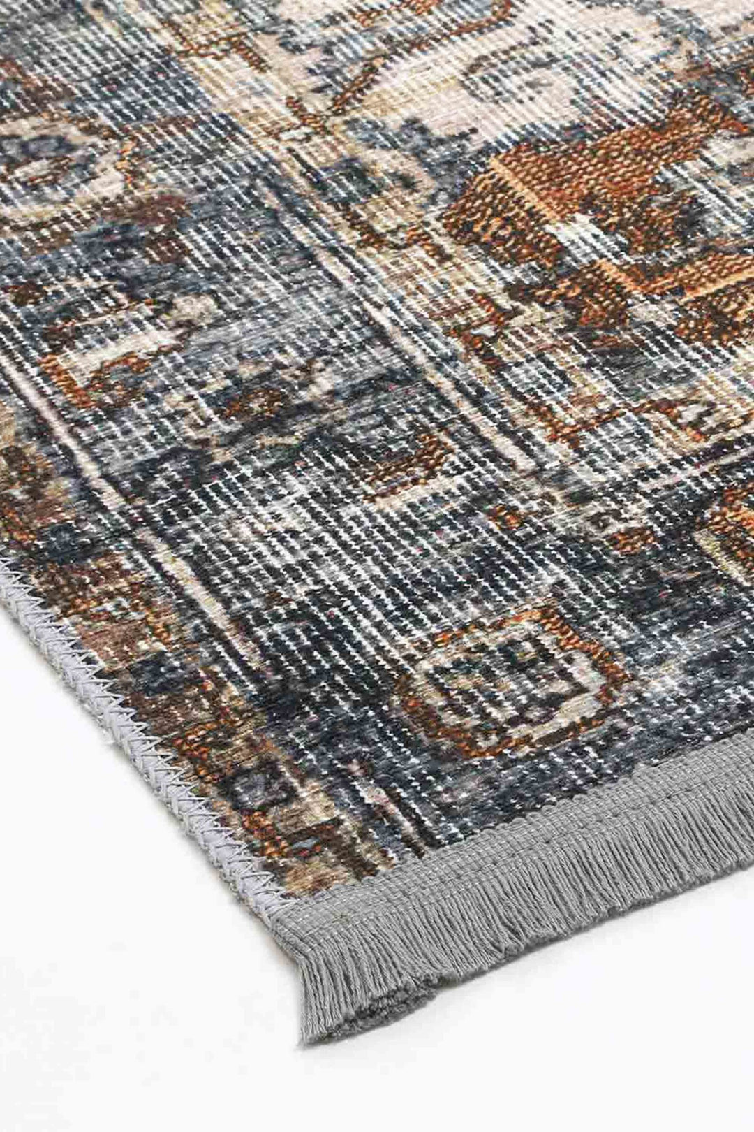 Vintage Crown Waterproof Blue Oriental Rug