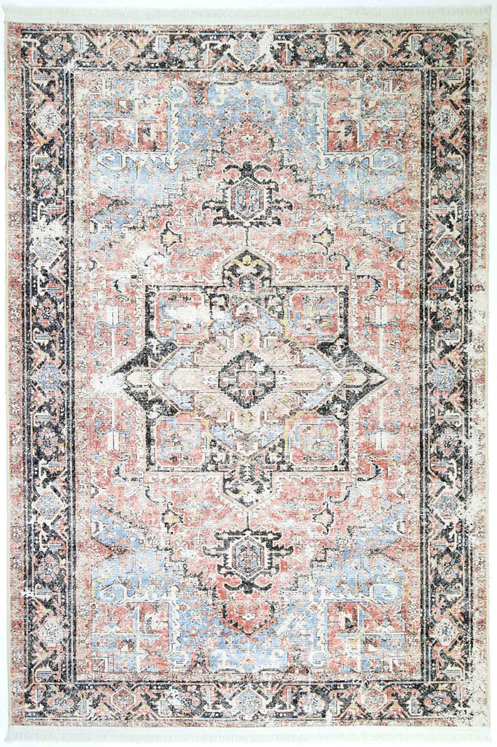 Vintage Crown Waterproof Muted Traditional Rug