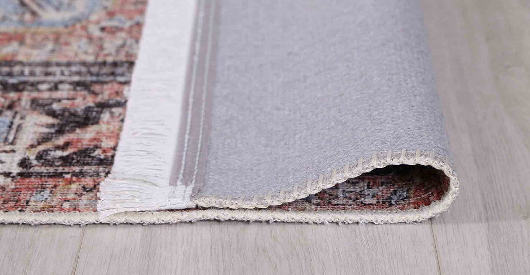 Vintage Crown Waterproof Muted Traditional Rug