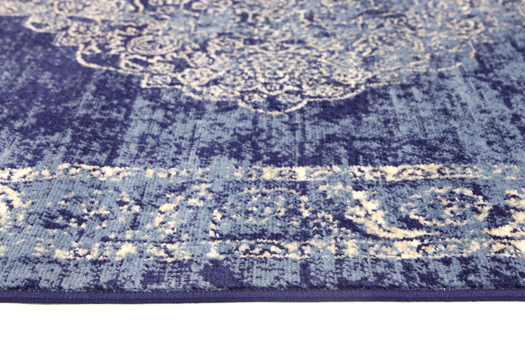 Arya Navy Distressed Contemporary Rug