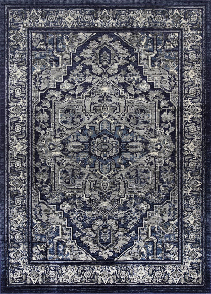 Arya Navy Transistional Traditional Rug