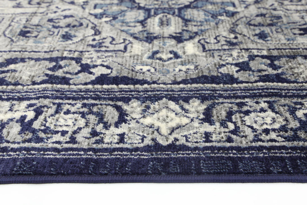 Arya Navy Transistional Traditional Rug