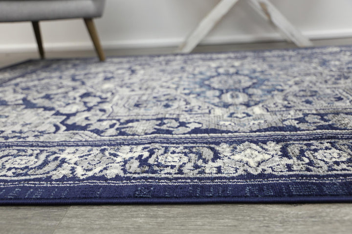 Arya Navy Transistional Traditional Rug