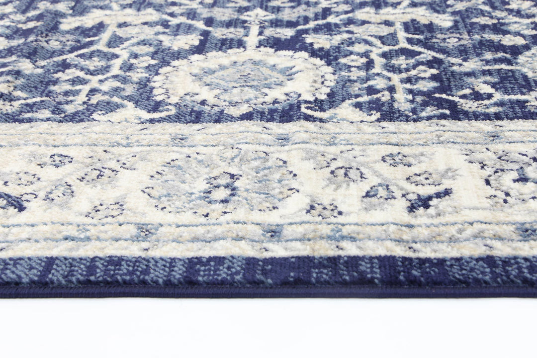 Arya Navy Blue Ziegler Ikat Traditional  Rug