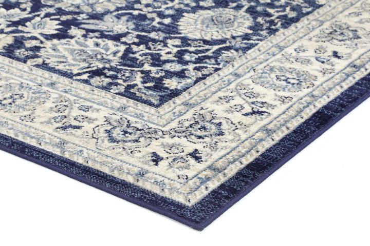 Arya Navy Blue Ziegler Ikat Traditional  Rug