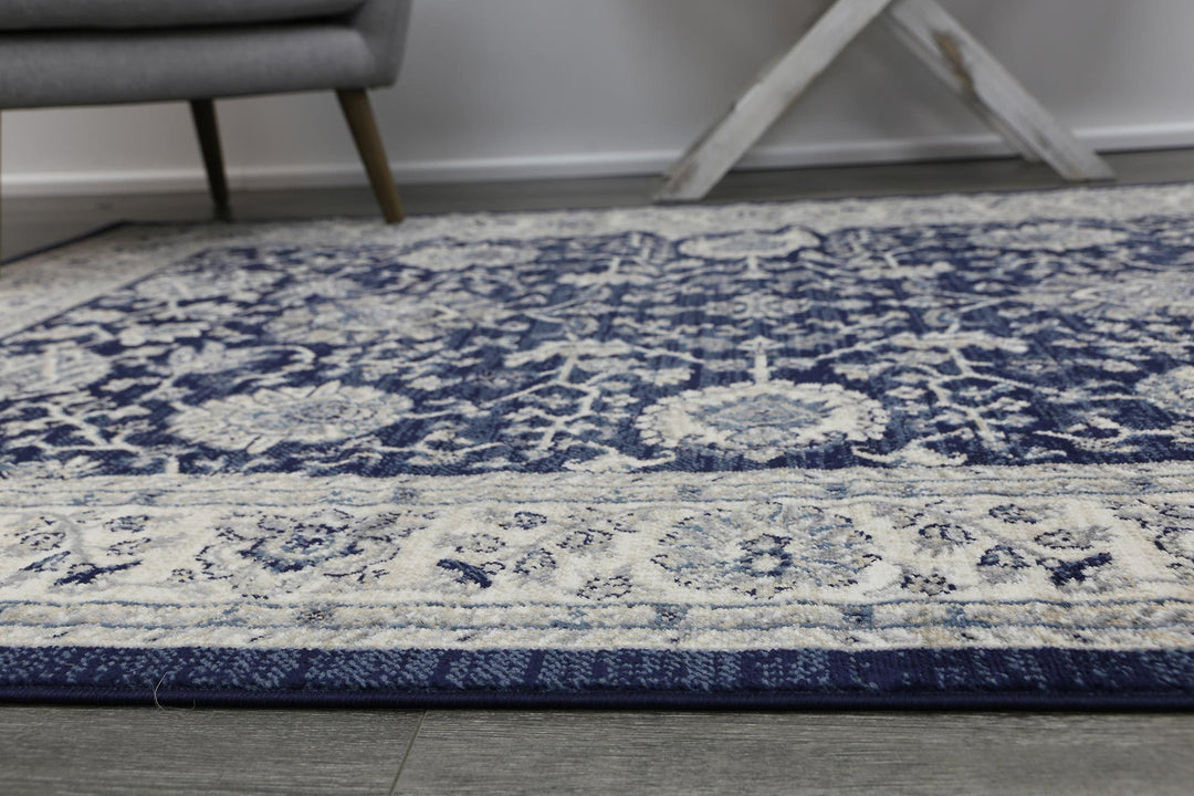 Arya Navy Blue Ziegler Ikat Traditional  Rug