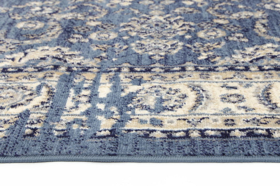 Arya Navy Blue Ziegler Distressed Traditional Ikat Rug