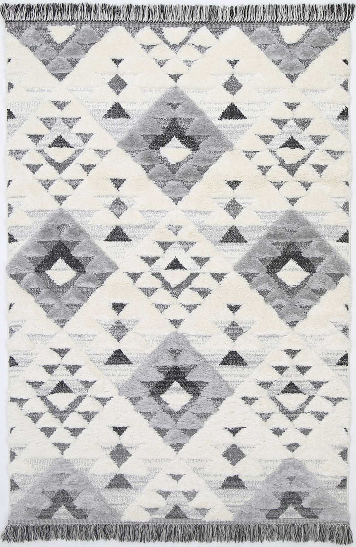 Kaza Mono Tribal Diamond Cream Grey