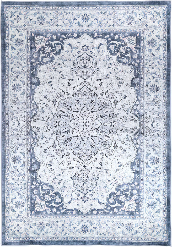 Angelic Navy Medallion Non-Slip Rug - ANGE02