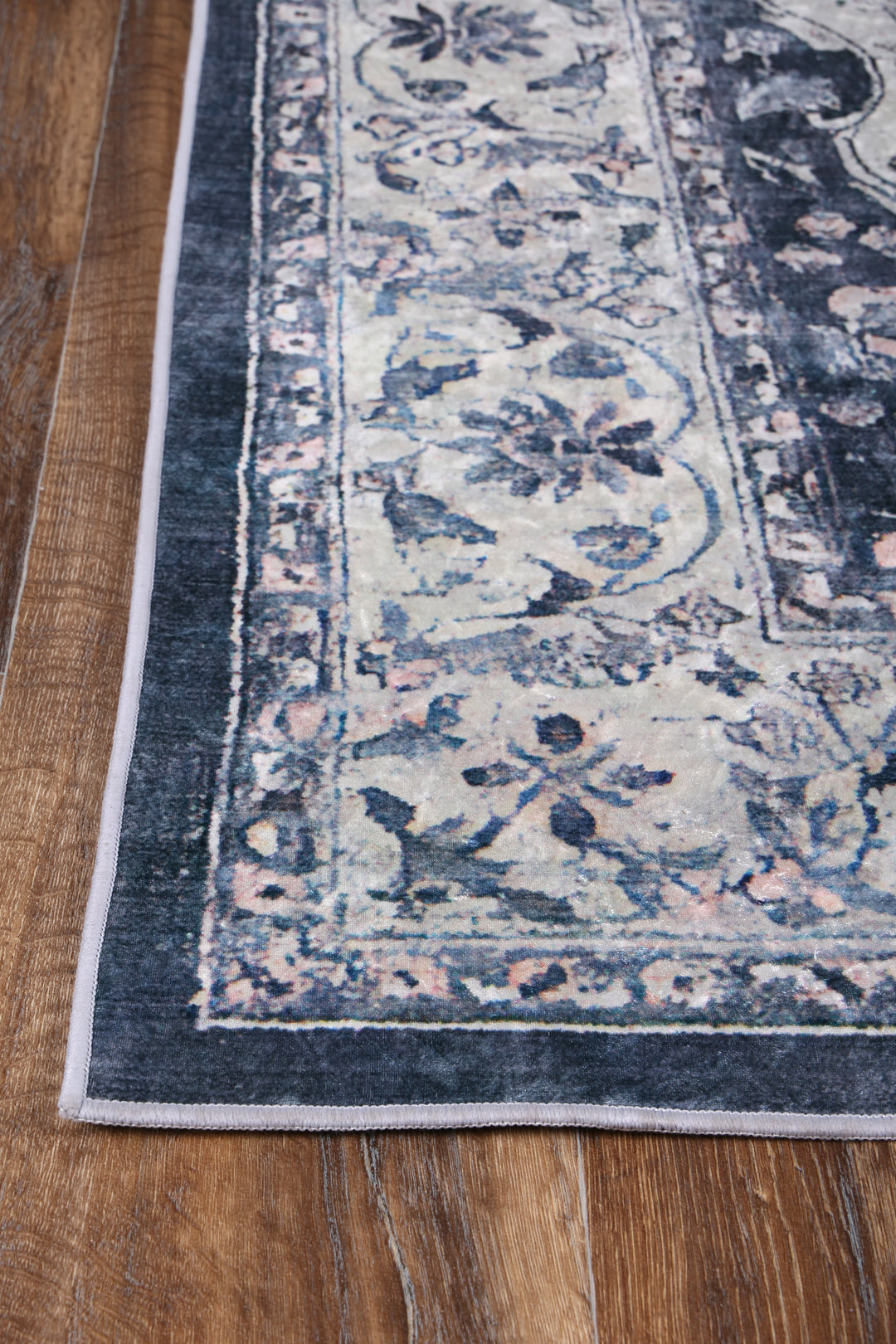 Angelic Navy Medallion Non-Slip Rug - ANGE02