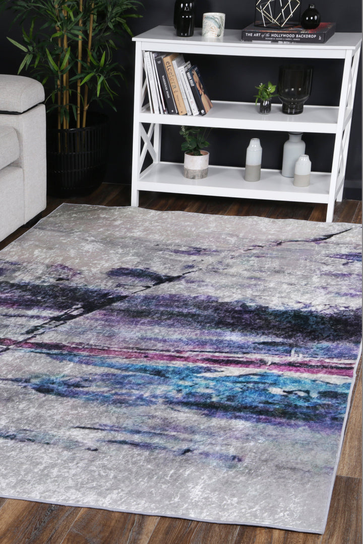 Angelic Multi Watercolour Pastel Non-Slip Rug - ANGE03