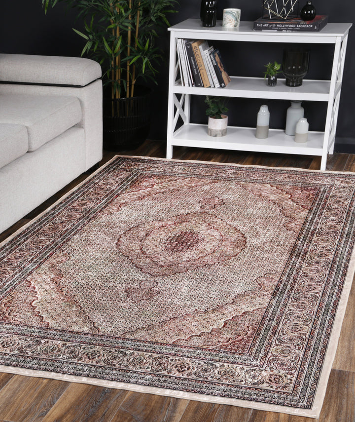 Angelic Medallion Red Non-Slip Rug - ANGE04