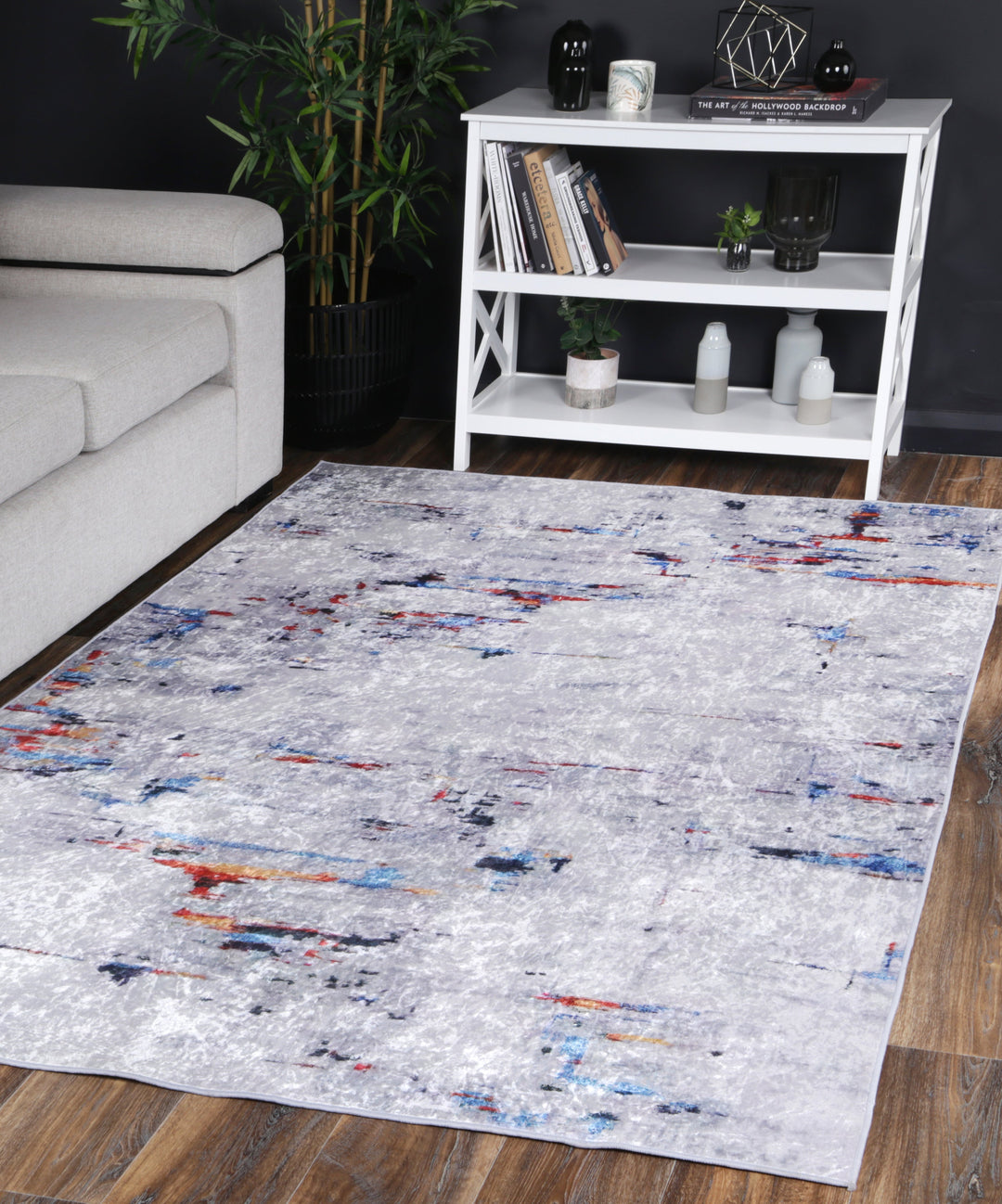 Angelic Painting Grey Multi Non-Slip Rug - ANGE08