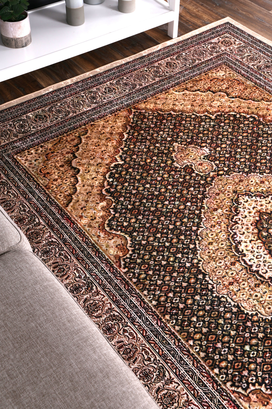 Angelic Medallion Gold Non-Slip Rug - ANGE11