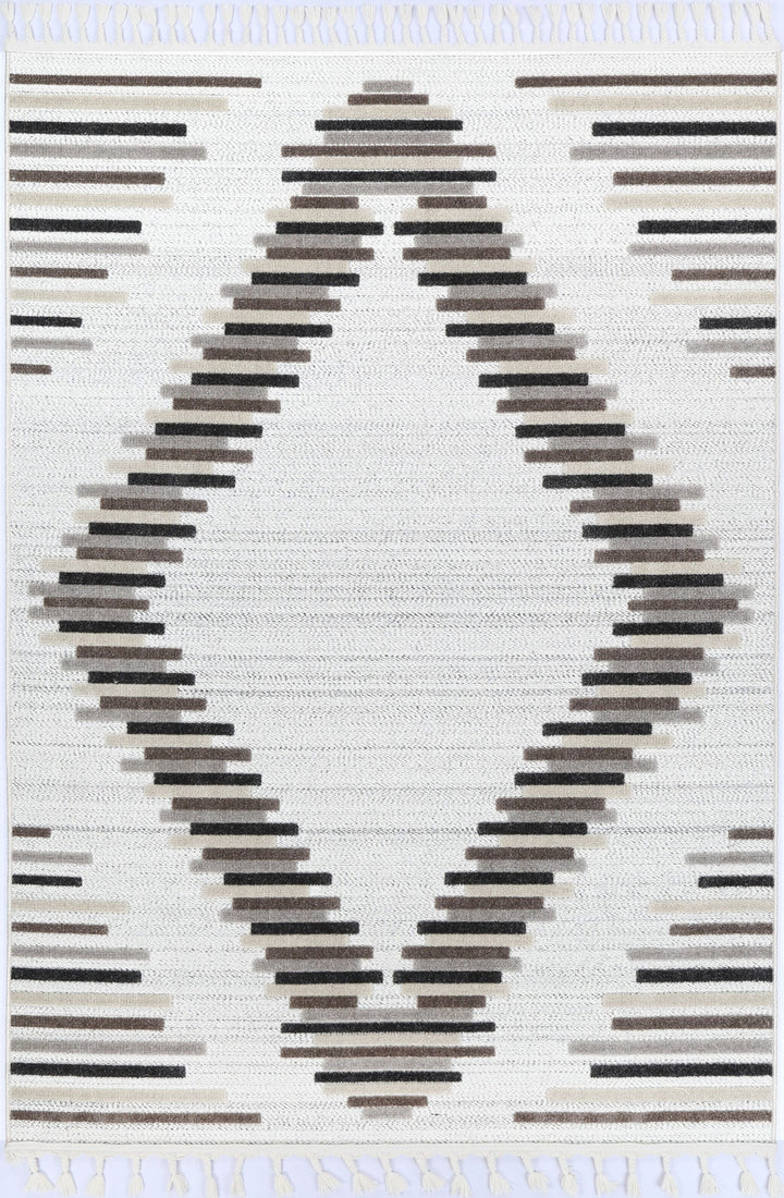 Ares Attica Diamond Stone and Grey Rug