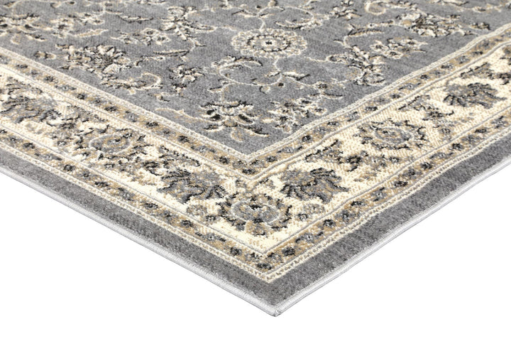 Arya Grey and Cream Traditional Boarder Rug