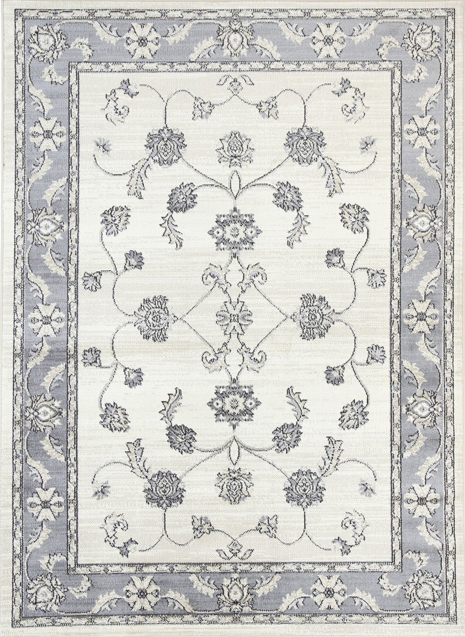 Arya Cream and Grey Traditional Rug