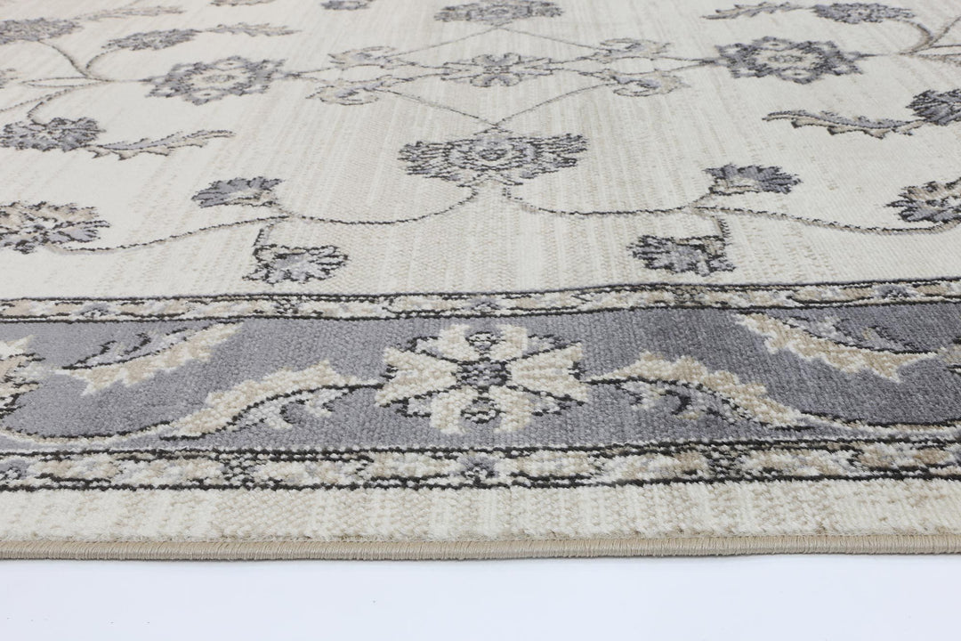 Arya Cream and Grey Traditional Rug