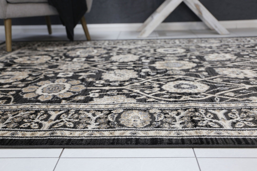 Arya Grey Ziegler Traditional Rug