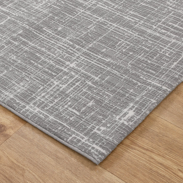 Atina Distressed Geo Lines Grey Rug