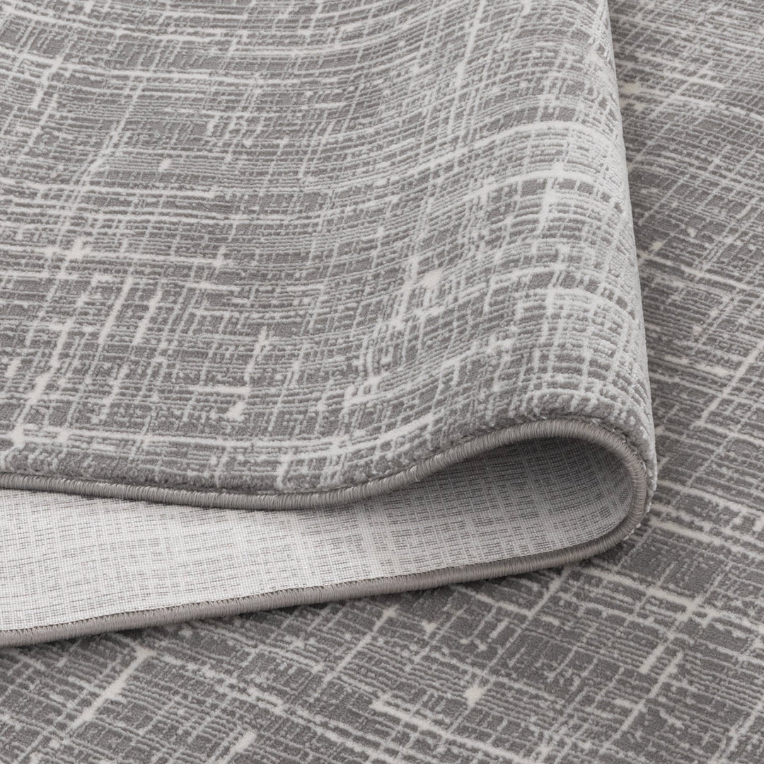 Atina Distressed Geo Lines Grey Rug