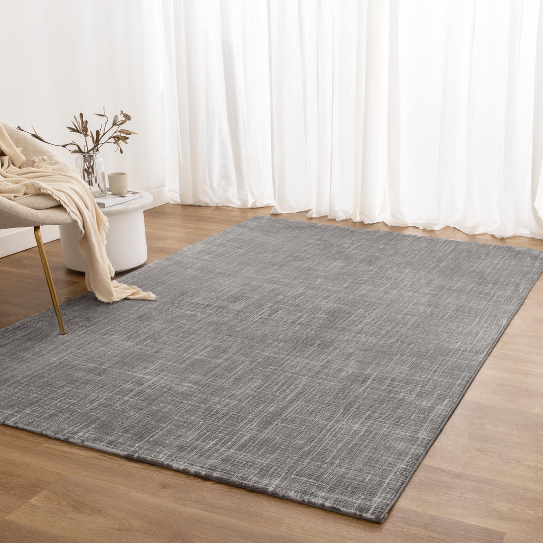 Atina Distressed Geo Lines Grey Rug