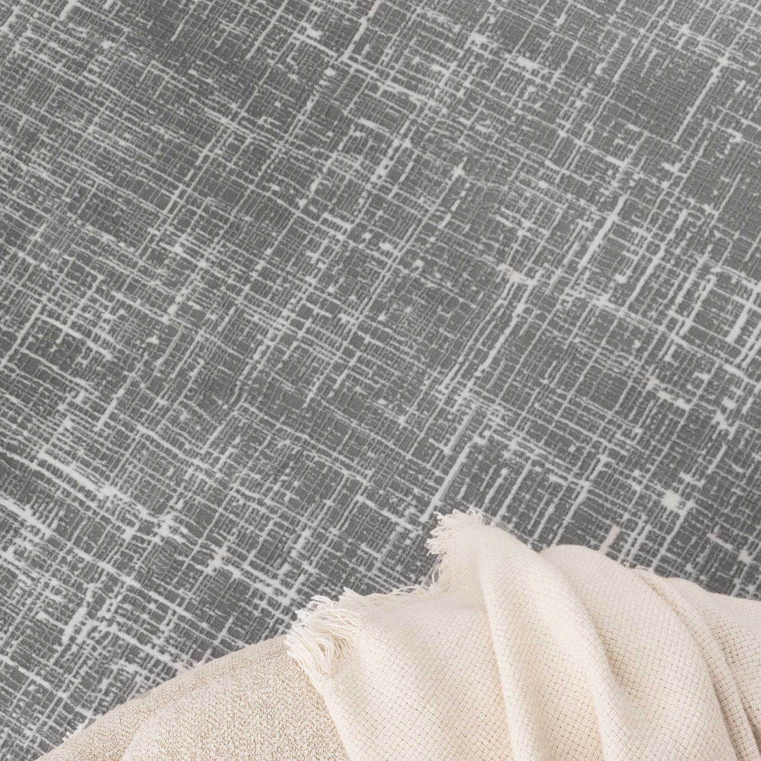 Atina Distressed Geo Lines Grey Rug