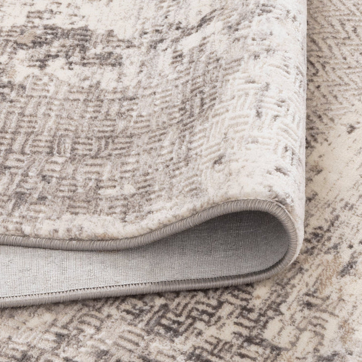 Atina Distressed Border Beige Grey Rug