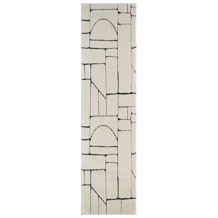 Arcadia Abstract Blocks Pebble Runner Rug