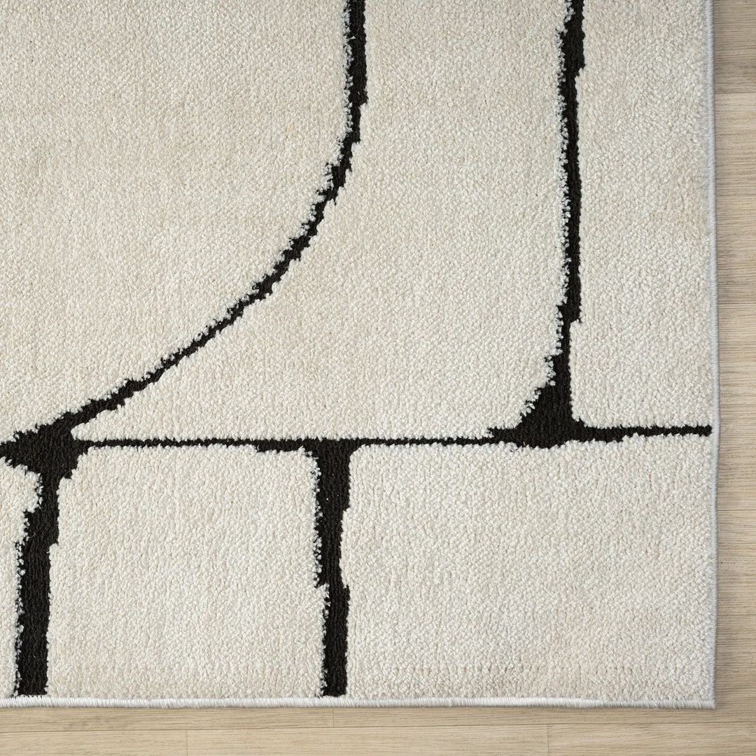 Arcadia Abstract Blocks Pebble Rug
