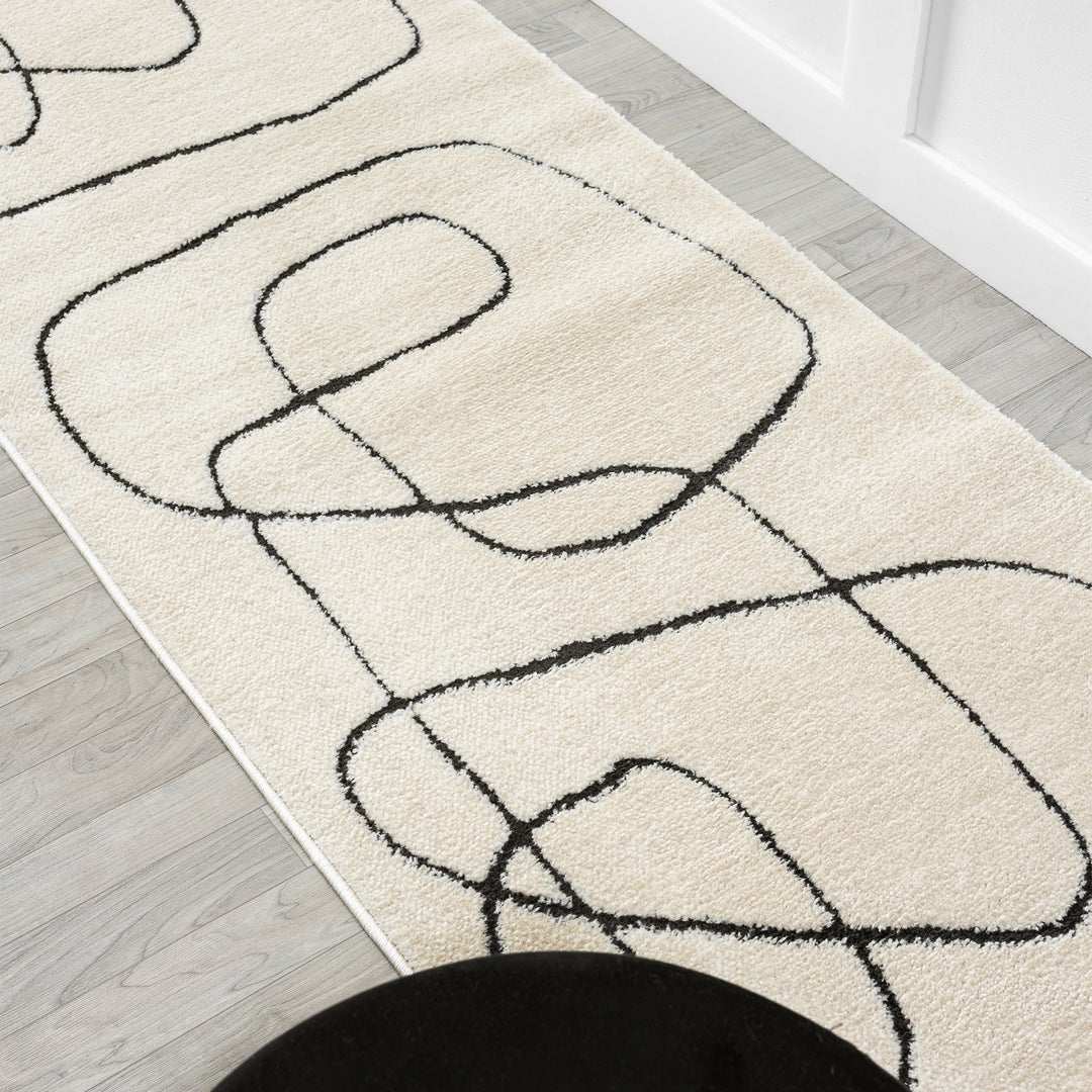 Arcadia Freeform Linework Ivory Runner Rug