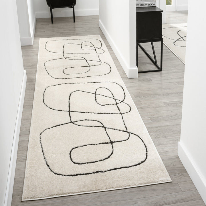 Arcadia Freeform Linework Ivory Runner Rug