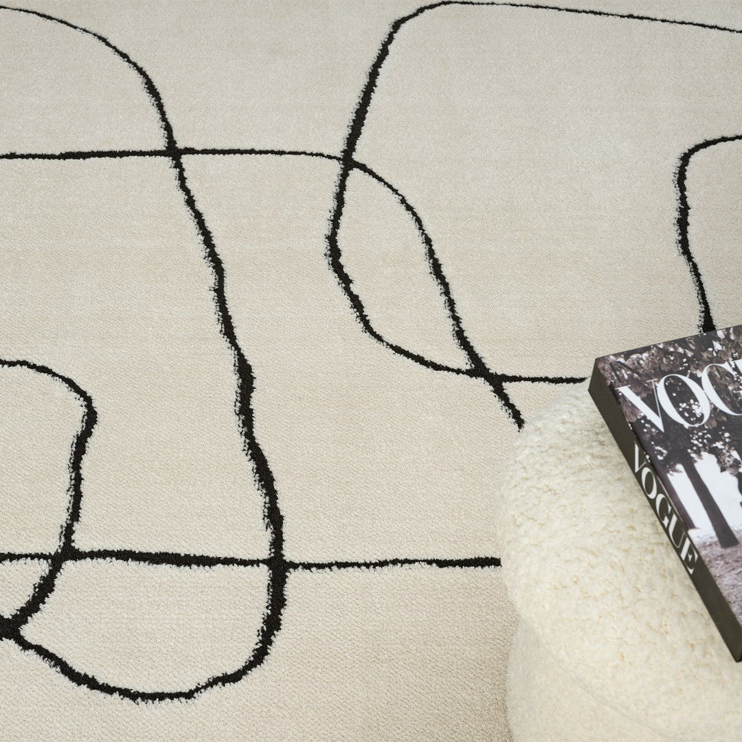Arcadia Freeform Linework Ivory Rug