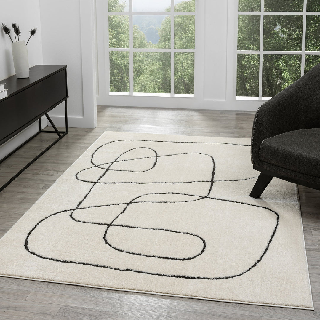 Arcadia Freeform Linework Ivory Rug