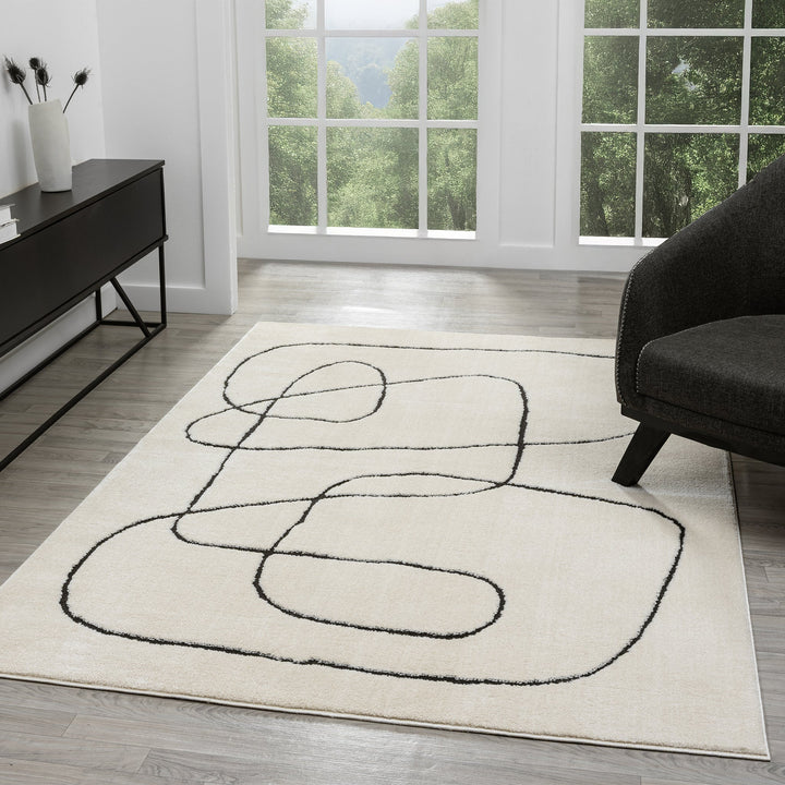 Arcadia Freeform Linework Ivory Rug