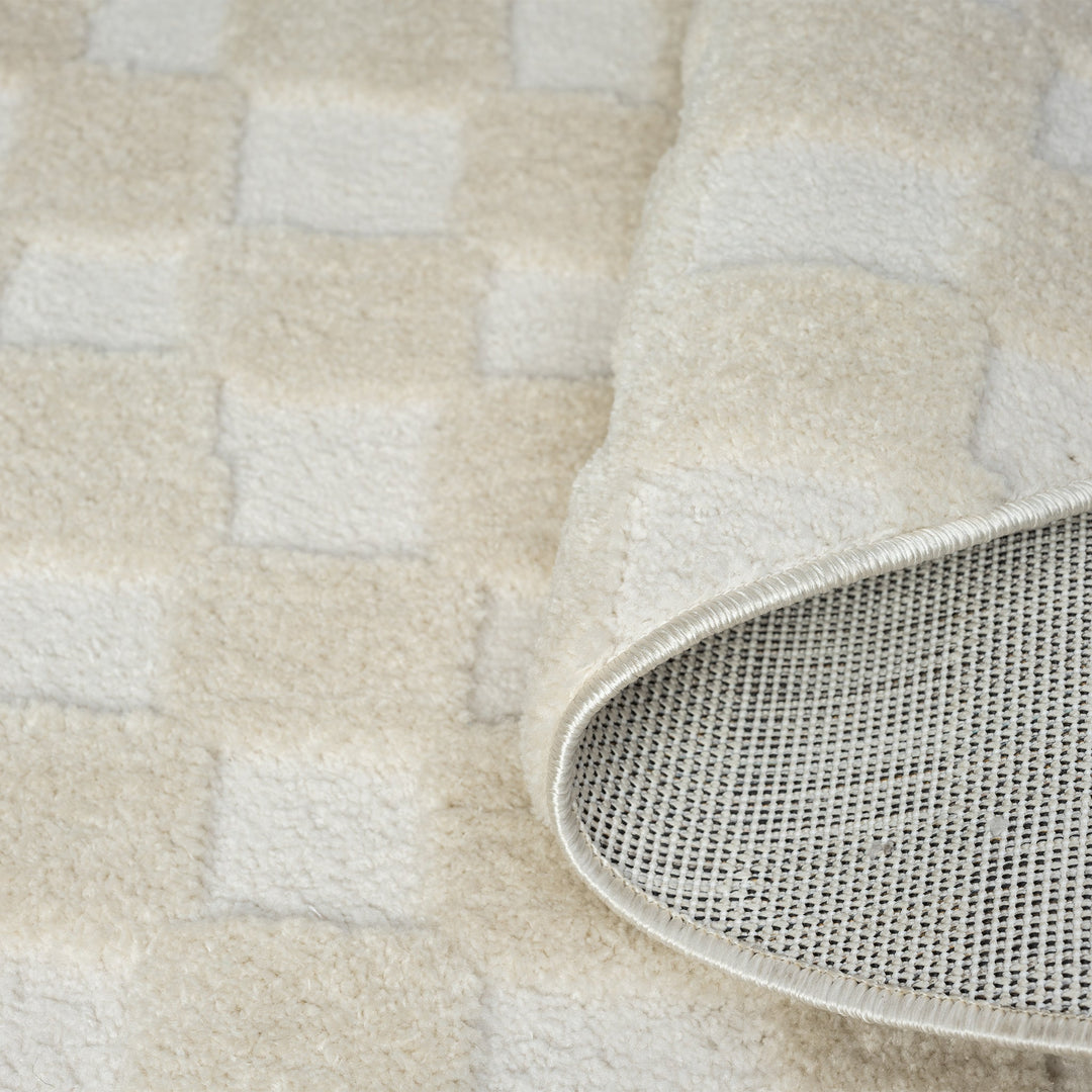 Arcadia Woven Check Linen Round Rug