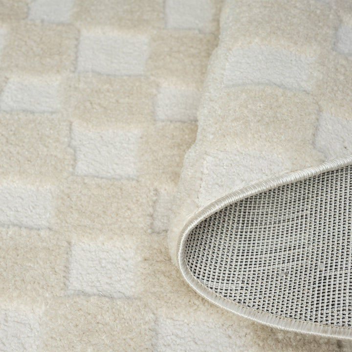 Arcadia Woven Check Linen Round Rug