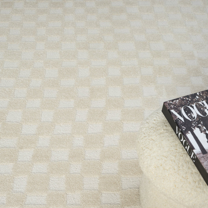 Arcadia Woven Check Linen Rug
