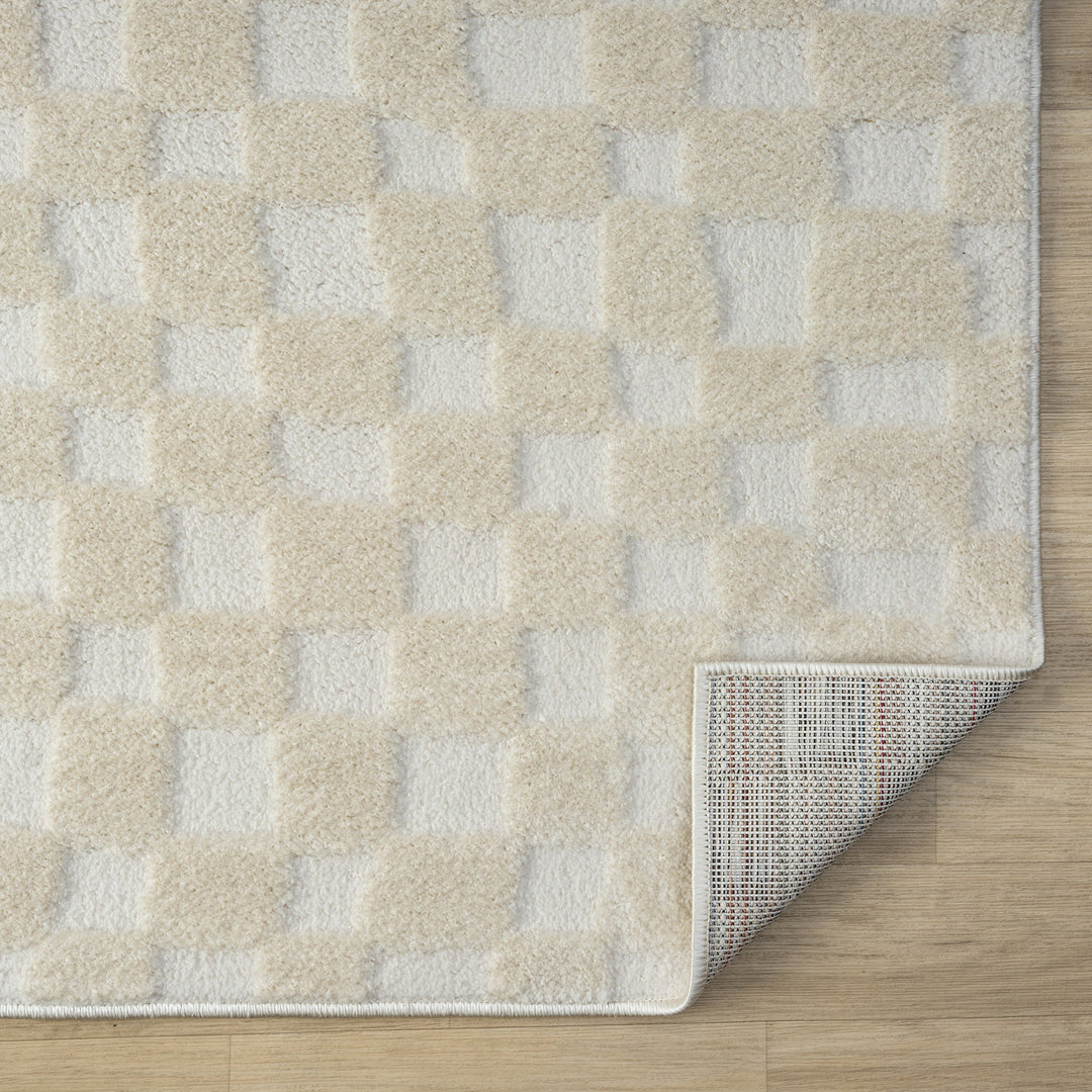 Arcadia Woven Check Linen Rug