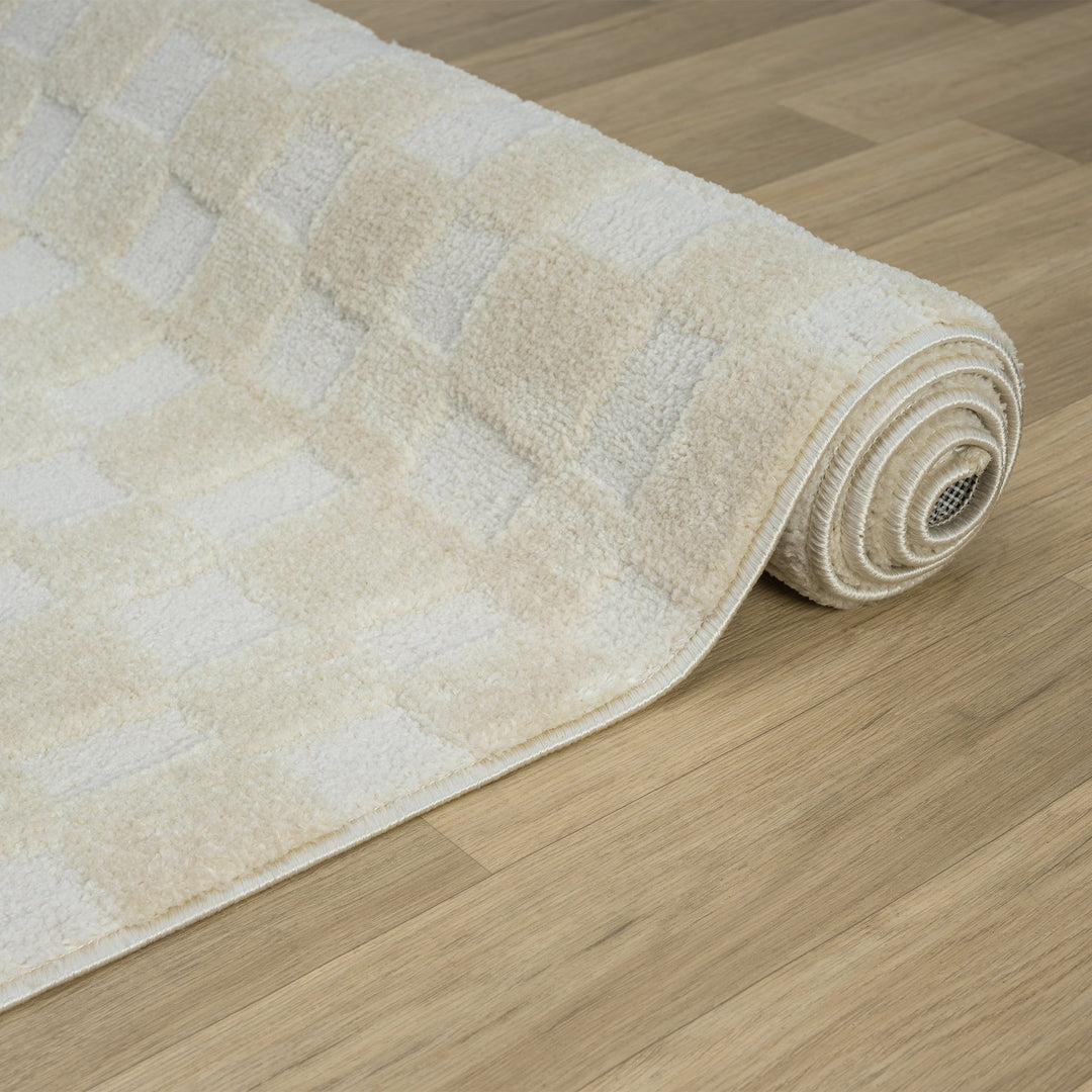 Arcadia Woven Check Linen Rug