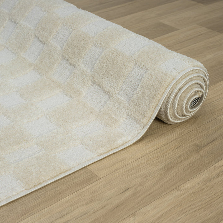 Arcadia Woven Check Linen Rug